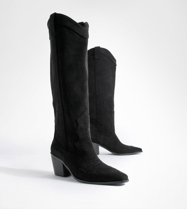 boohoo - Black Knee High Boots