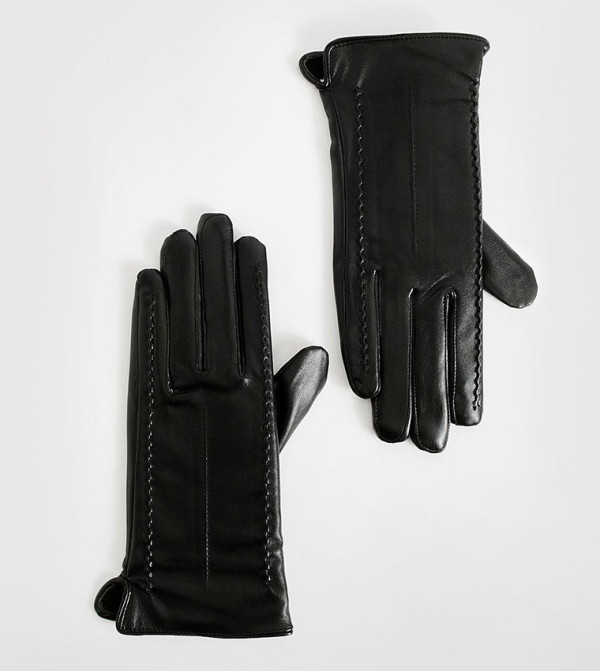 boohoo  Leather - Black Gloves