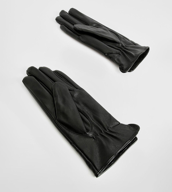 boohoo  Leather - Black Gloves