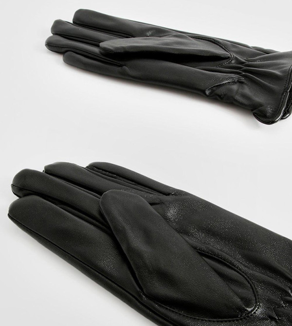 boohoo  Leather - Black Gloves