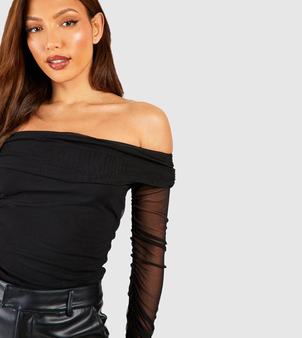 boohoo Bodysuit - Black Bodysuit & Cropped
