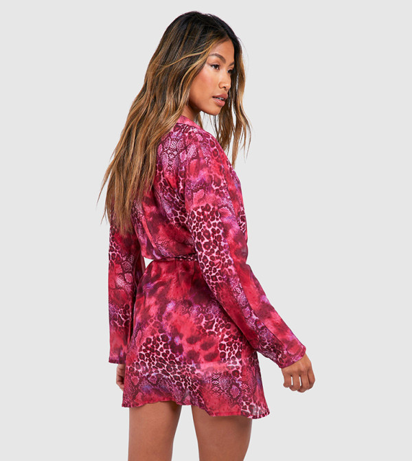 بوهو - اوتليت pretty-in-prints-w - وردي Mini Dresses