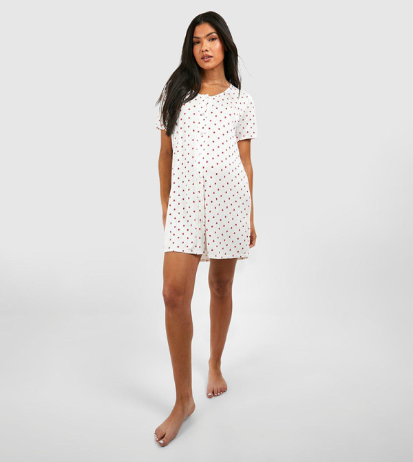boohoo  Maternity Clothing - Cream Sleepwear