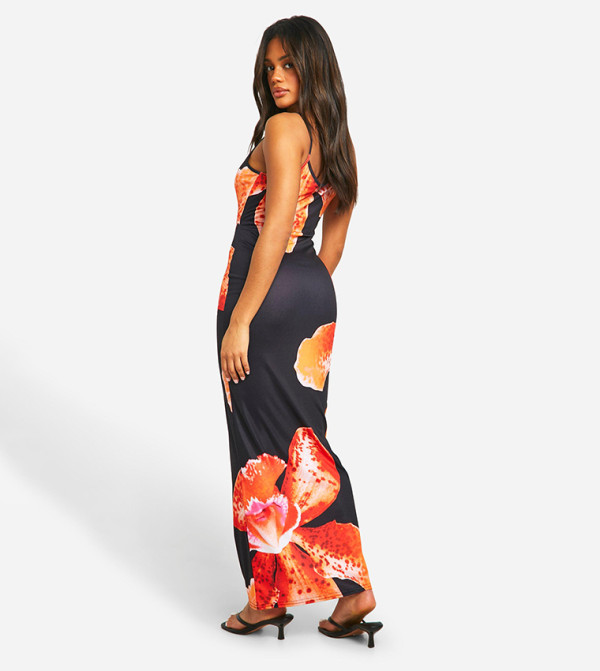 boohoo Floral-Prints - Black Casual Dresses