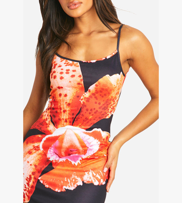 boohoo Floral-Prints - Black Casual Dresses