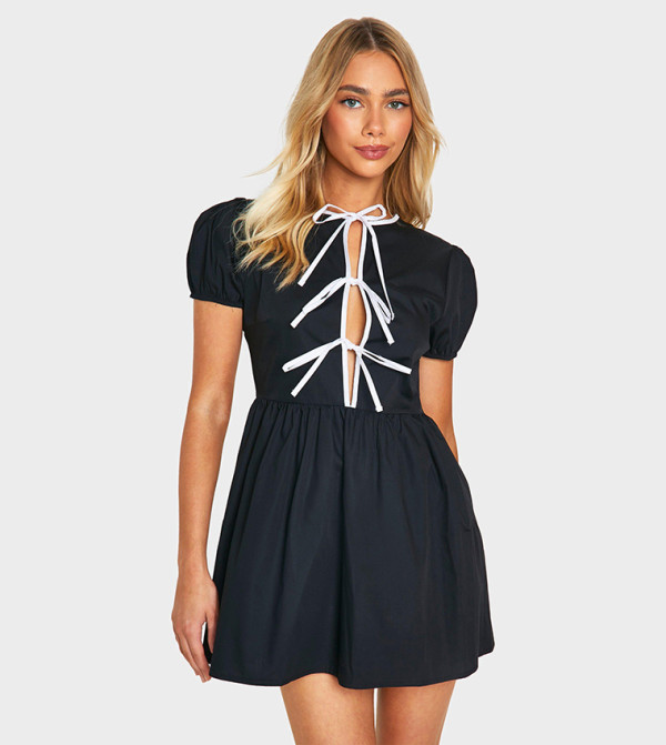 بوهو - اوتليت pretty-in-prints-w - أسود Mini Dresses