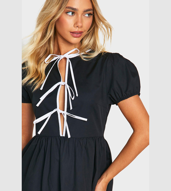 بوهو - اوتليت pretty-in-prints-w - أسود Mini Dresses