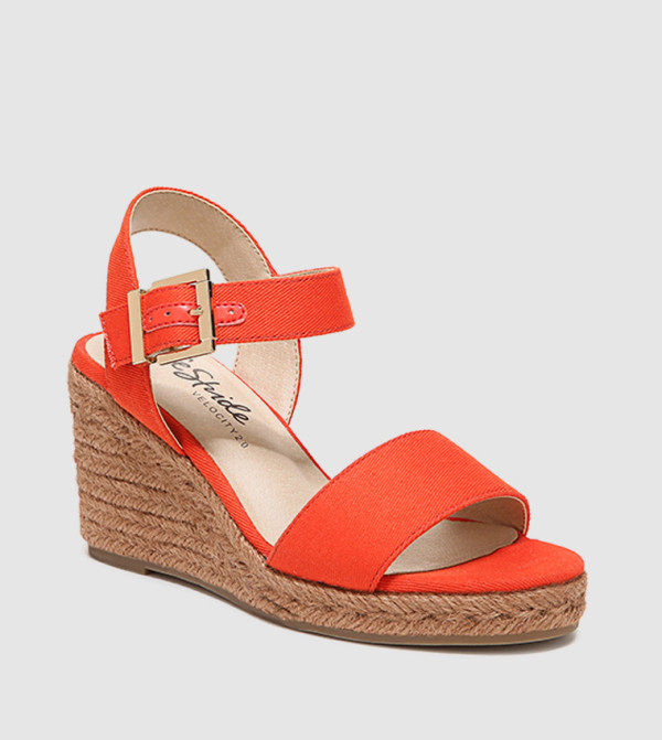Life Stride  Espadrilles - Orange Wedge Sandals