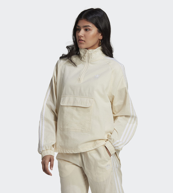 Adidas  Track Jackets - Beige Track Jackets