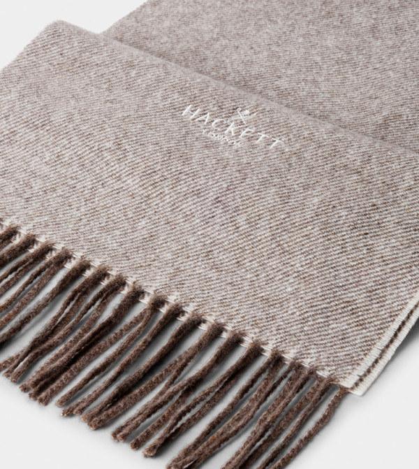 Hackett  Scarves - Taupe Knitted Scarves