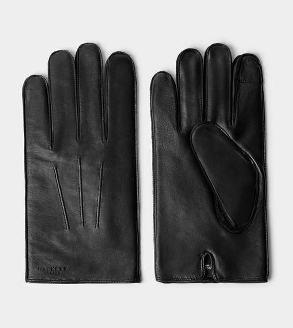 Hackett Gloves - BLACK Leather