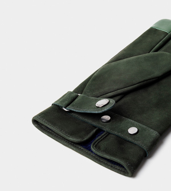 Hackett Gloves - Green Leather