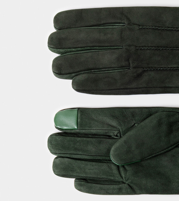 Hackett Gloves - Green Leather