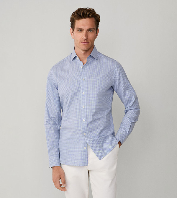 Hackett  Shirts - Blue Long Sleeves