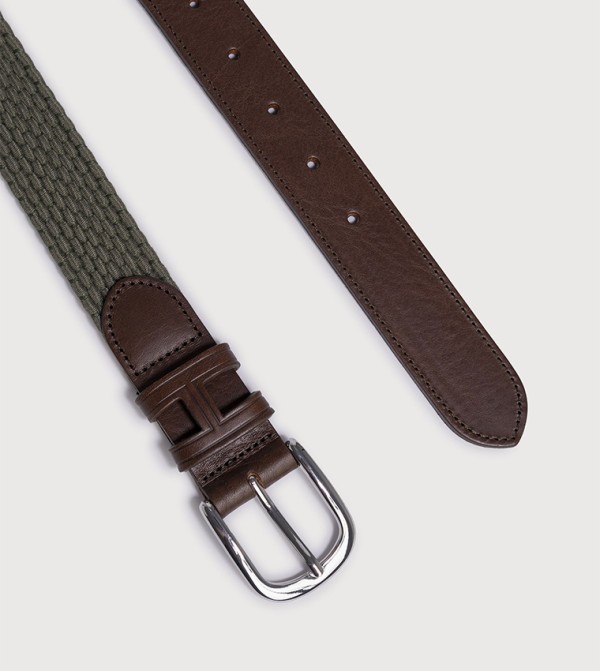 هاكيت  أحزمة جلدية - أخضر Leather Belts