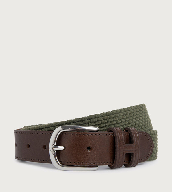 هاكيت  أحزمة جلدية - أخضر Leather Belts