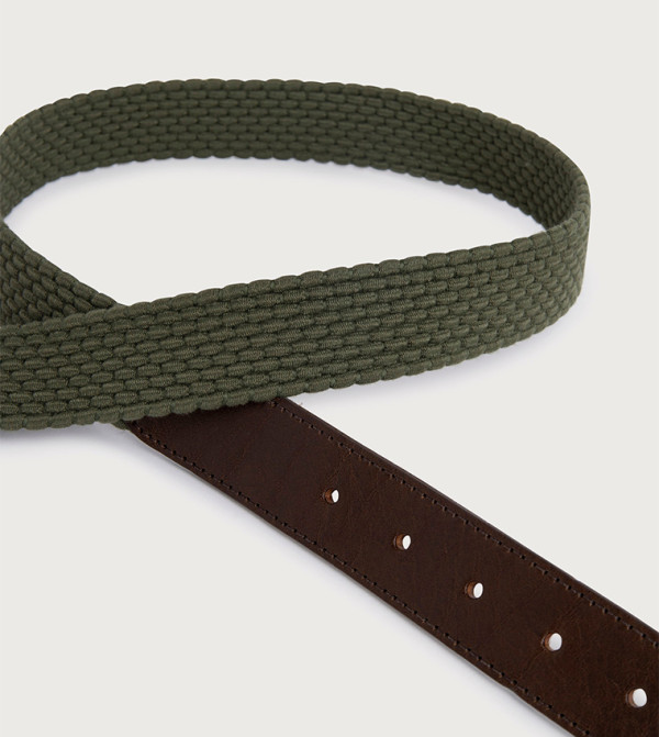 هاكيت  أحزمة جلدية - أخضر Leather Belts