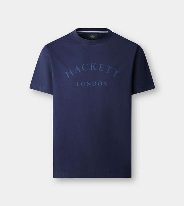 Hackett  T-Shirts - Navy Round Neck T-Shirts