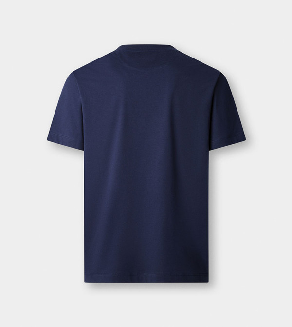 Hackett  T-Shirts - Navy Round Neck T-Shirts