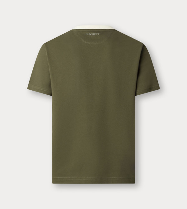 Hackett  T-Shirts - Beige Round Neck T-Shirts