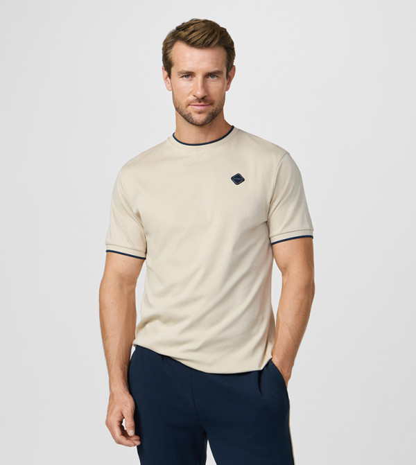 هاكيت  ملابس - بيج Round Neck T-Shirts