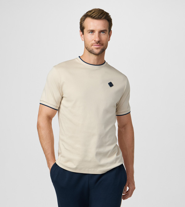 هاكيت  ملابس - بيج Round Neck T-Shirts