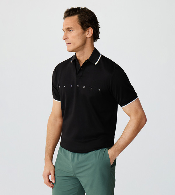 Hackett  Polo T-Shirts - BLACK Polo T-shirts
