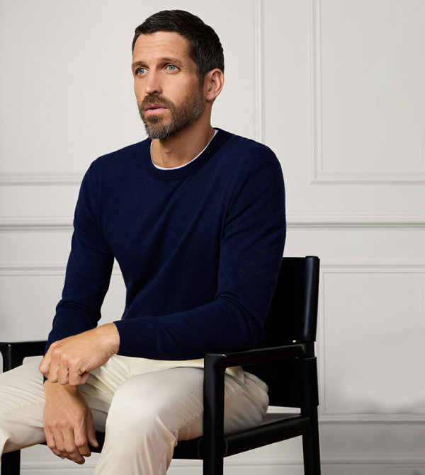 هاكيت  سترات و كارديغانات  - كحلي Round Neck Sweaters