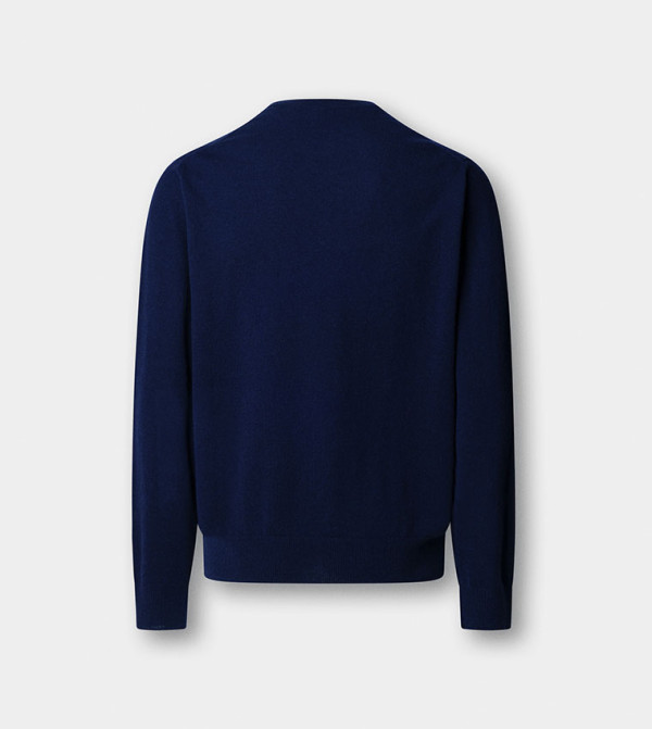 هاكيت  سترات و كارديغانات  - كحلي Round Neck Sweaters