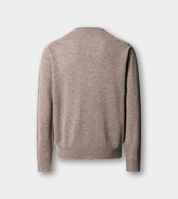 هاكيت  سترات و كارديغانات  - بيج Round Neck Sweaters