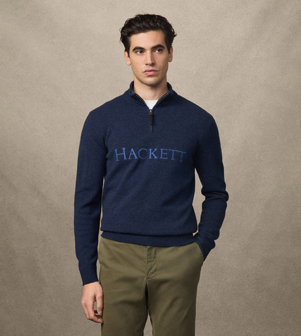 هاكيت سترات بياقة السلحفاة - كحلي Turtle neck Sweaters
