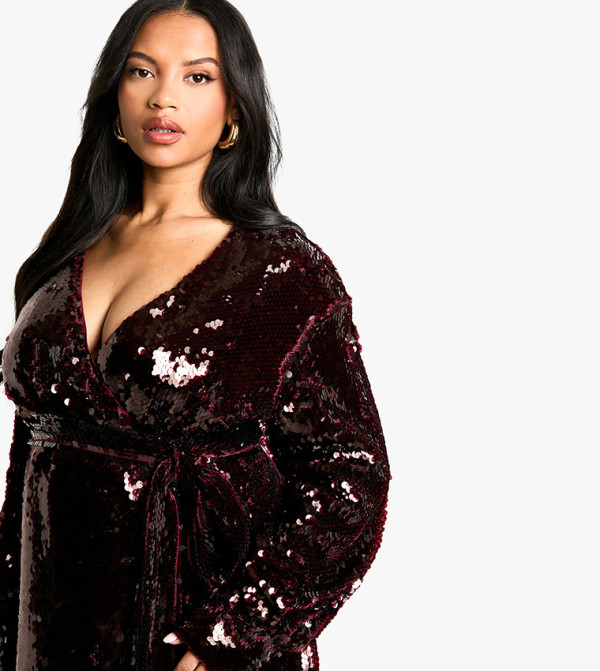 boohoo - Outlet  Plus Size - Burgundy Dresses