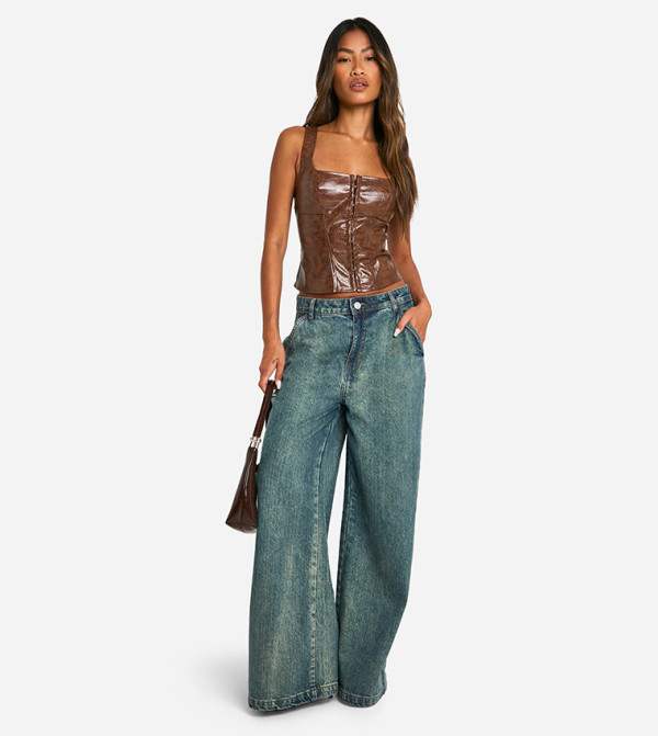 بوهو  corset-bubble-edit - بني  Sleeveless Tops