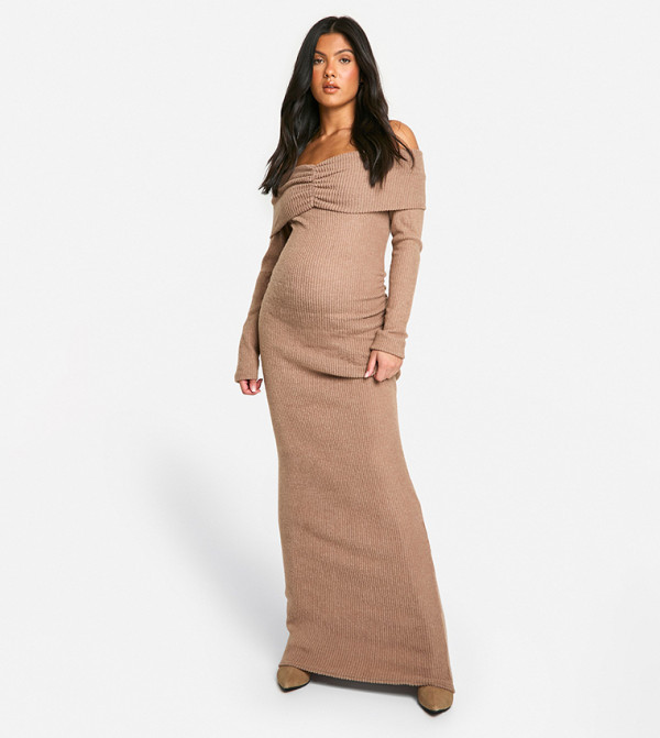 بوهو - اوتليت  ملابس حوامل - جلد الجمل فساتين