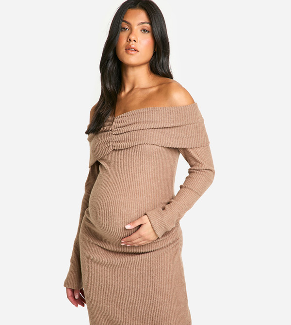 بوهو - اوتليت  ملابس حوامل - جلد الجمل فساتين