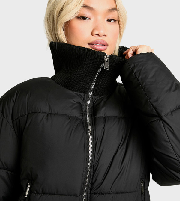 boohoo - Express  Puffer & Quilted Jackets - Black Puffer & Quilted Jackets