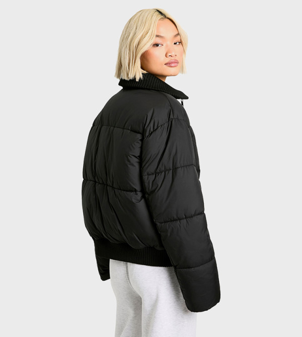 boohoo - Express  Puffer & Quilted Jackets - Black Puffer & Quilted Jackets