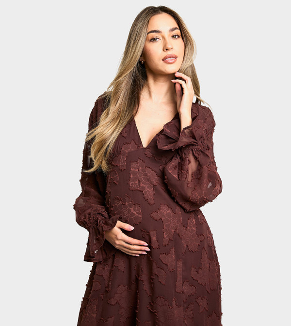 boohoo - Express  Maternity Clothing - Brown Dresses