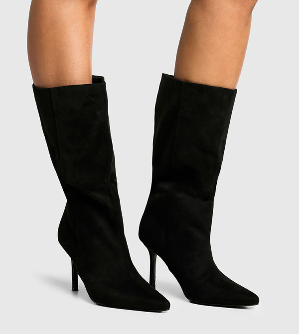 بوهو - إكسبرس  بوت كالف - أسود Mid Calf Boots