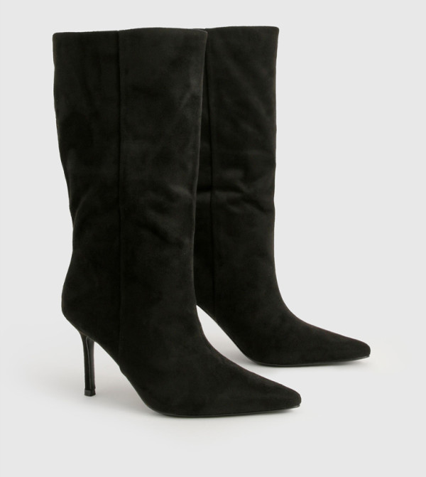 بوهو - إكسبرس  بوت كالف - أسود Mid Calf Boots