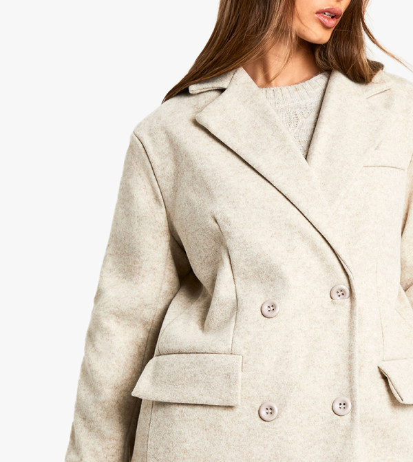 boohoo - Express  Overcoats - Beige Overcoats