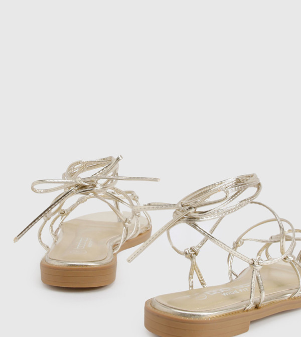 boohoo  - Gold Flat Sandals