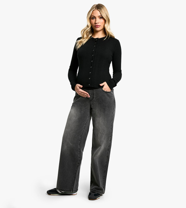 boohoo - Express  Maternity Clothing - Grey Jeans