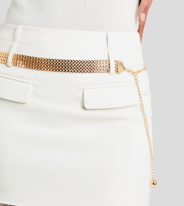 بوهو  أحزمة كاجوال  - ذهبي Non Leather Belts