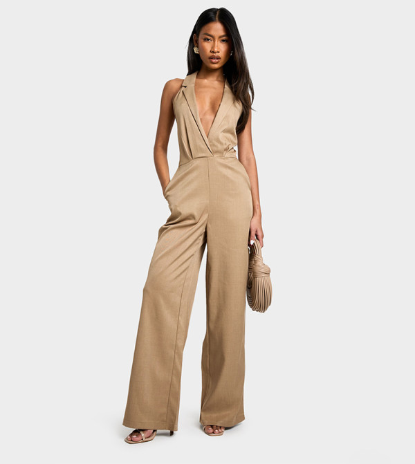 boohoo - Express  Jumpsuits - Beige Jumpsuits