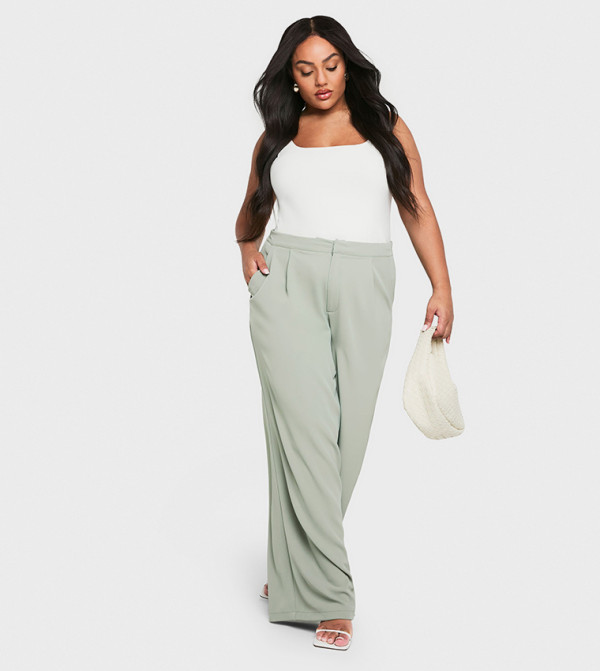 بوهو - اوتليت مقاس كبير - أخضر سراويل و ليقنز