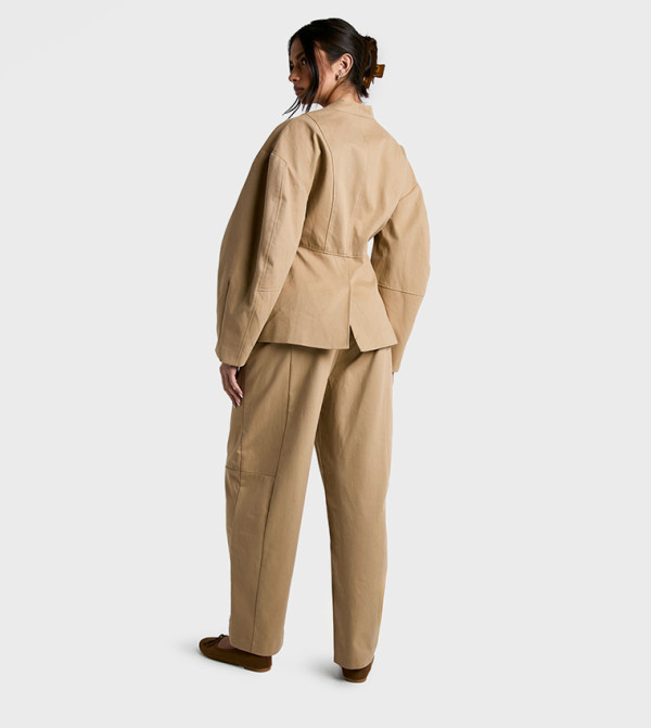 boohoo  Pants & Leggings - Beige Casual Pants