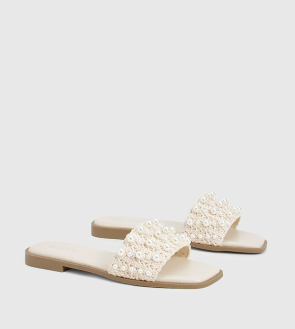 بوهو  pool-party - بيج Flat Sandals