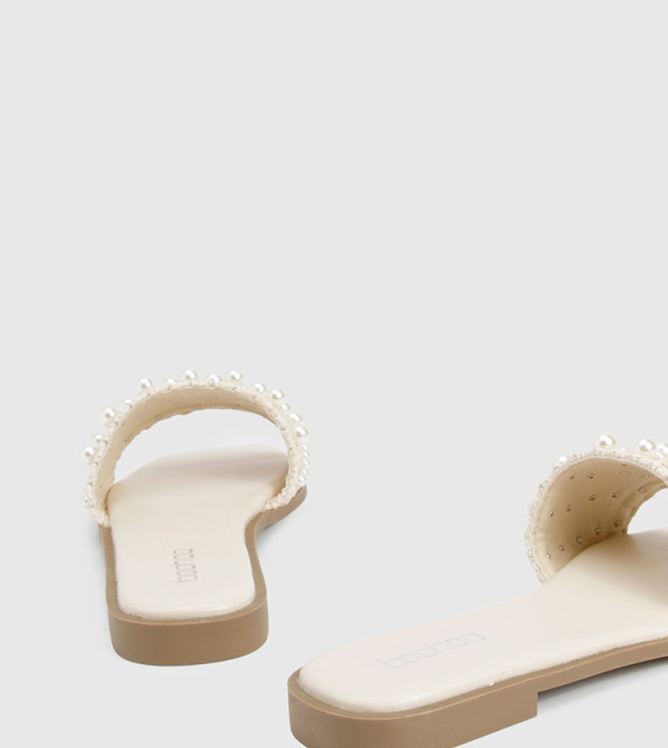 بوهو  pool-party - بيج Flat Sandals