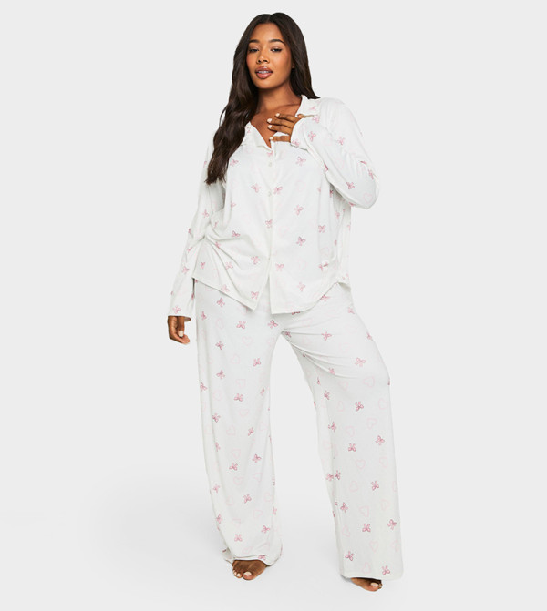 boohoo - Express  Plus Size - White Sleepwear